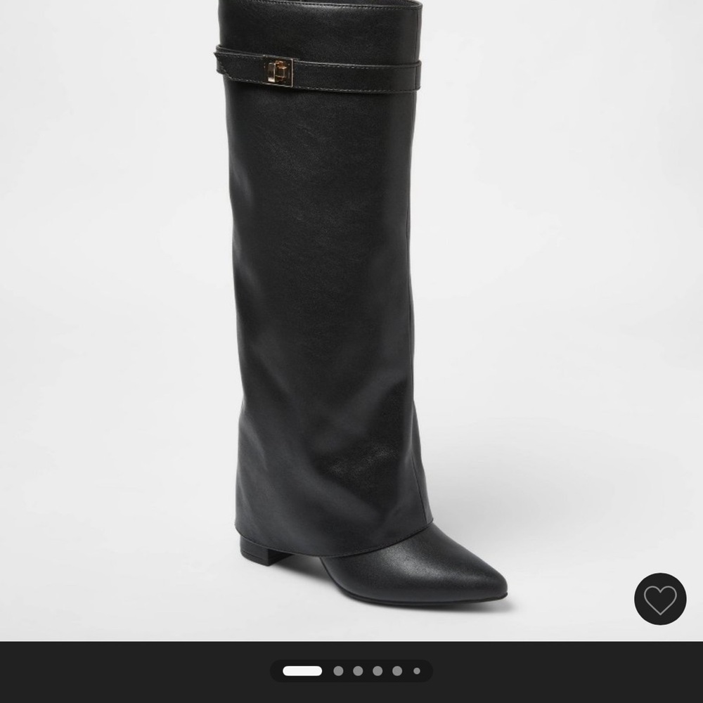 Fold Over Black Boots